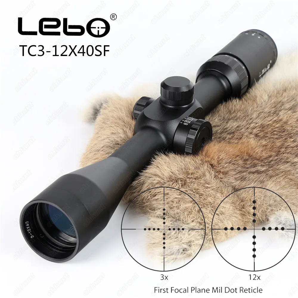 LEBO TC 3 12x40sf Тактический Охота прицел Стекло гравированный сетка оптические