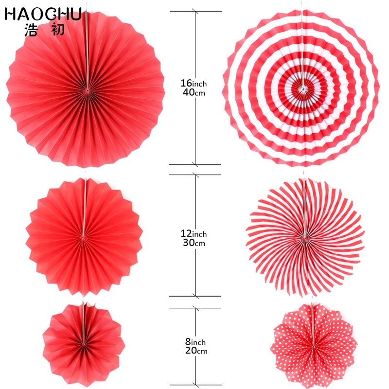 HAOCHU 6 шт./компл. фон для фотосъемки красная тема фестиваль в горошек рябь бумажные