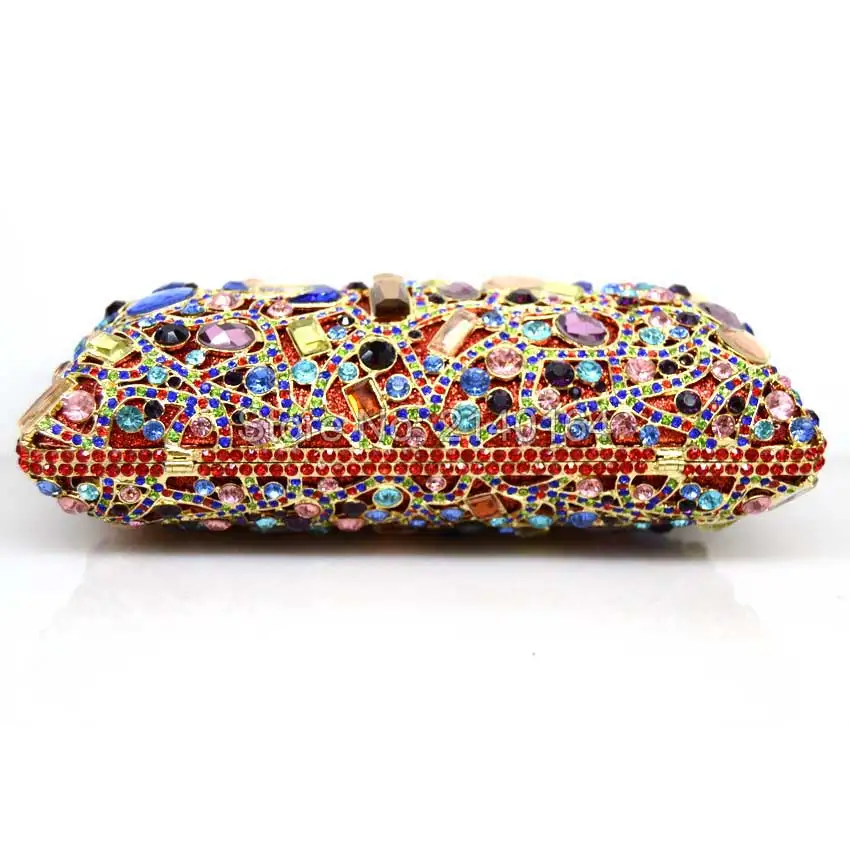 Золотая Сумка клатч женская вечерняя сумка со стразами и кристаллами кошелек для