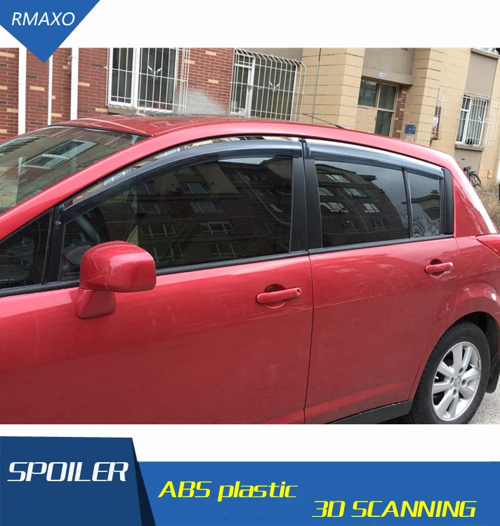 

For Nissan Pulsar Plastic Window Visor Vent Shades Sun Rain Deflector Guard For Tiida Auto Accessories 4PCS/SET 2006-2010