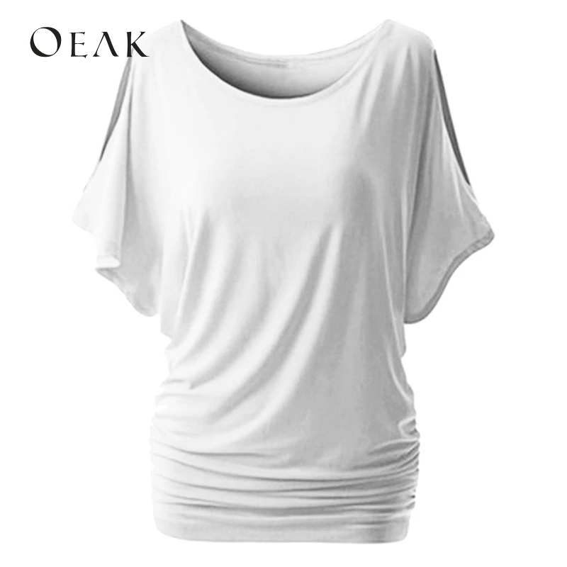 OEAK 5XL Women Casual Summer T-Shirt Batwing Short Sleeve Loose Top Basic Tee Female Plus Size camisas mujer | Женская одежда
