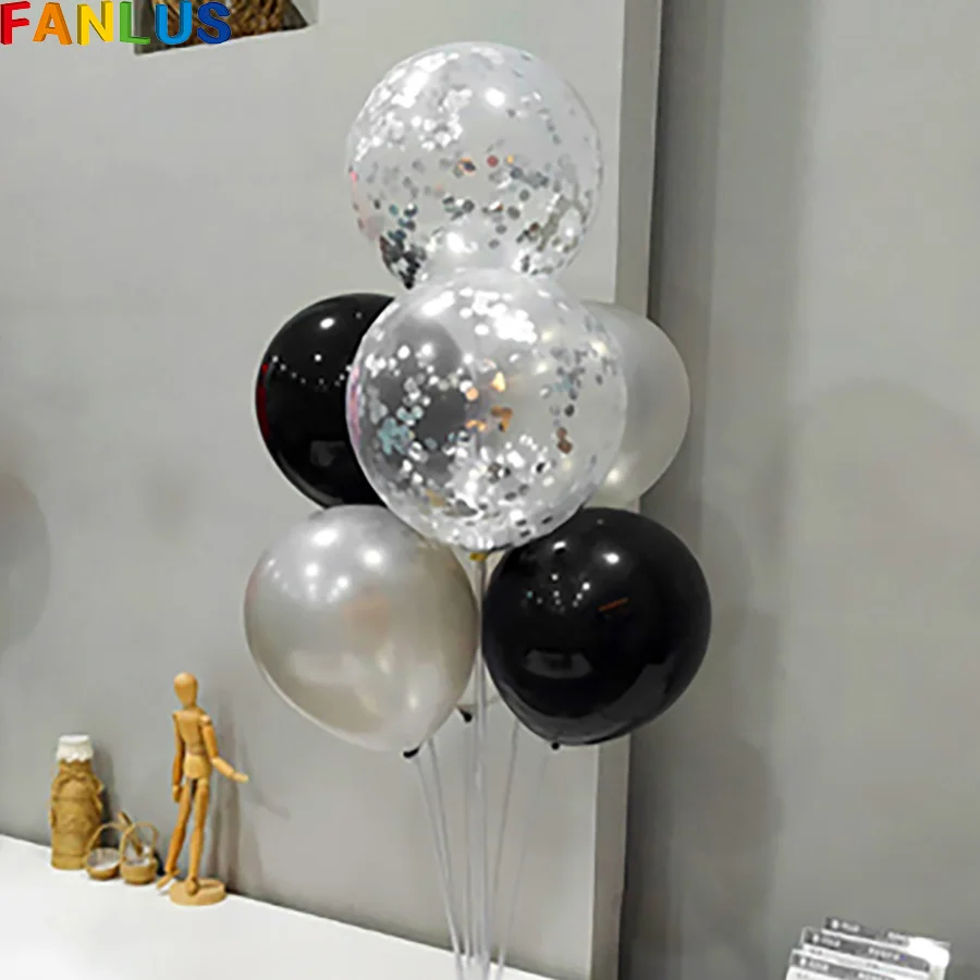 7pcs/lot Pink Latex Confetti Balloons Wedding&ampEngagement First Birthday Party Decorations Kids Ballon Decoration Anniversaire | Дом и сад