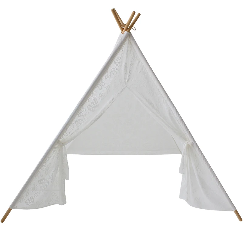 Full Lace Tent Полностью кружевная палатка teepee для детей, игрушки для детей, крытая палатка для игры во дворе, для девочек, игровой домик для малышей, Tipi Dream, принцесса, комната, 4 полюса - Цвет: Full Lace Tent