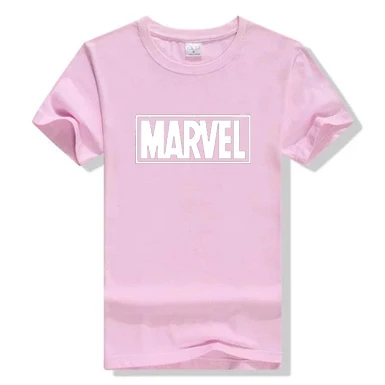 Женская футболка с коротким рукавом Marvel белая круглым вырезом и принтом черной