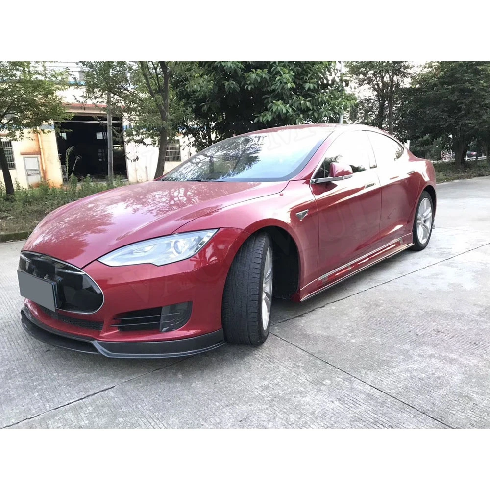 Карбоновое волокно передний бампер спойлер для Tesla модель S 70D P85D 90D P100D Седан 4 двери 2012- голова подбородок Лопата автомобиль Стайлинг
