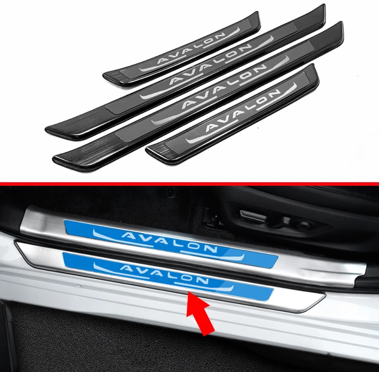 Для Toyota Avalon XX50 2018 2019 2020 Нержавеющая сталь находящиеся порога Панель накладка Kick