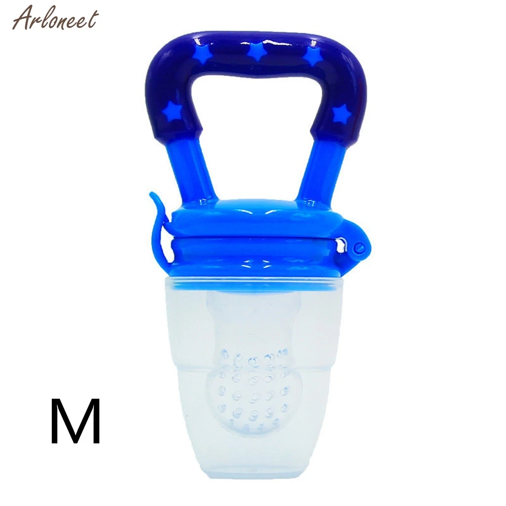 Blue M Новые Детские пустышки безопасные силиконовые для малышей Прорезыватель для зубов овощи фрукты Прорезыватель для зубов кольцо Жевательная пустышка есть фрукты пищевые добавки - Цвет: Blue M
