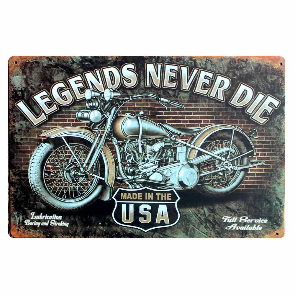 

[ Mike86 ] LEGENDS NEVER DIE Motor Classic Metal Poster Retro Wall Decor House Bar Vintage Tin Sign Art A-505 Mix Order 20*30 CM