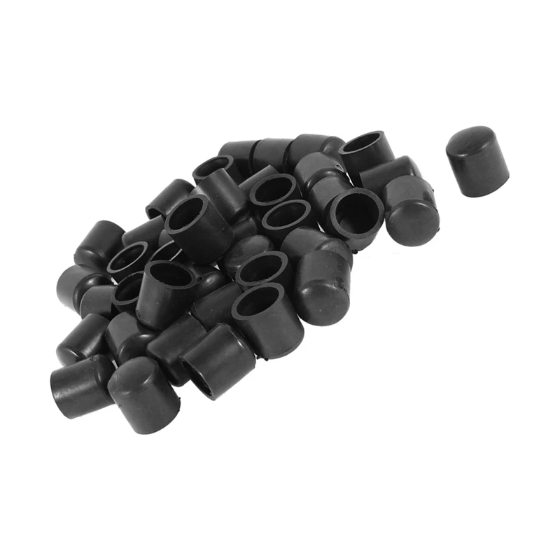 

Rubber Caps 40-piece Black Rubber Tube Ends 10mm Round