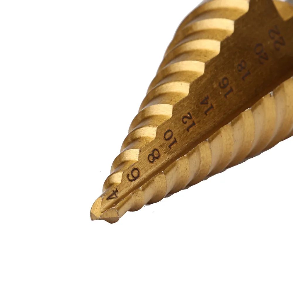 Спиральное сверло шестигранное ступенчатое Коническое с титановым покрытием