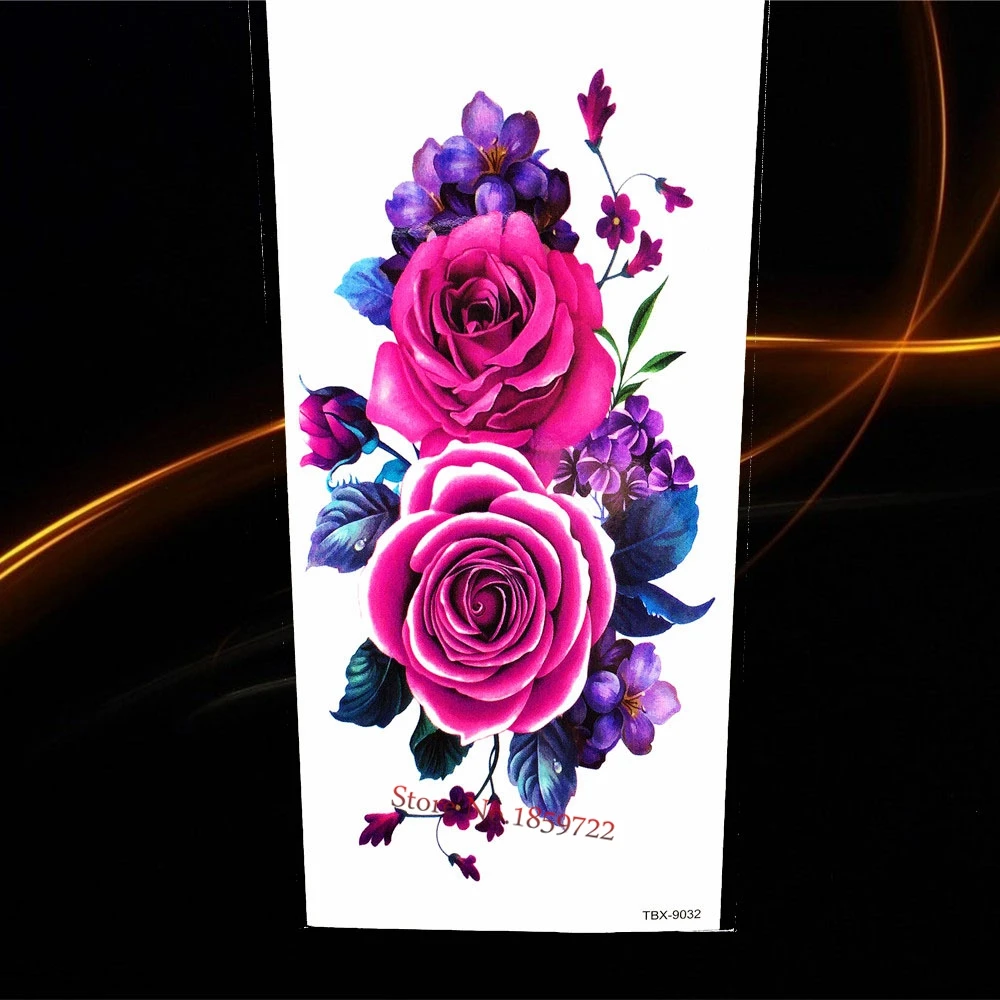 1 шт большой тату Цветок на руку Временные татуировки для Для женщин плечо макияж