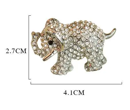 МЗЦ Богемский стиль прекрасная маленькая полностью кристальная брошь с слоном, брошь с животными с ринестонами для женщин и девочек, Индийские ювелирные изделия.