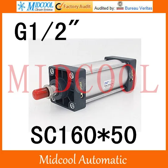 

Sc series standard Adjustable cylinder SC160*50 single thread rod double-acting cylinder port 1/2"