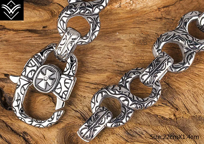 Fashion Vintage Cross Link Titanium Male Bracelet Hot Sale | Украшения и аксессуары