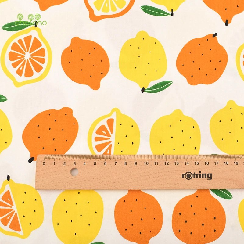 Chainho саржевая хлопчатобумажная ткань с принтом лимонов и фруктов сделай сам
