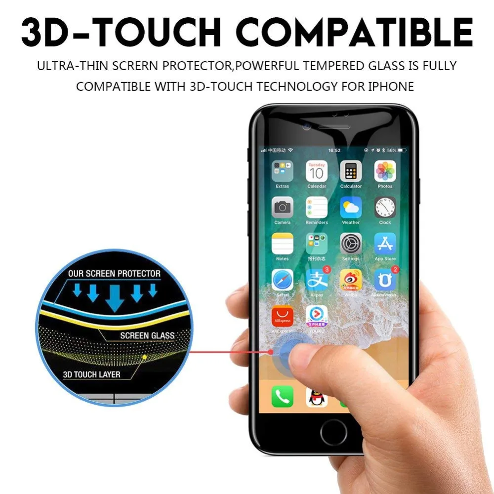 NYFundas 2 шт. для iPhone 7 закаленное Стекло 5D полное покрытие Экран протектор защита XS Max
