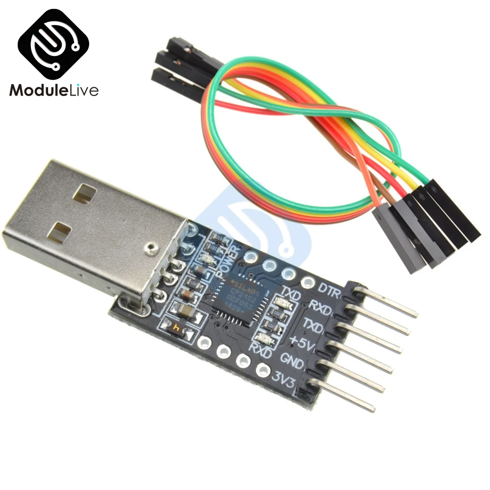 

CP2102 USB 2.0 To TTL UART Module For Arduino 6Pin Serial Converter STC Replace FT232 Module With Dupont Cables