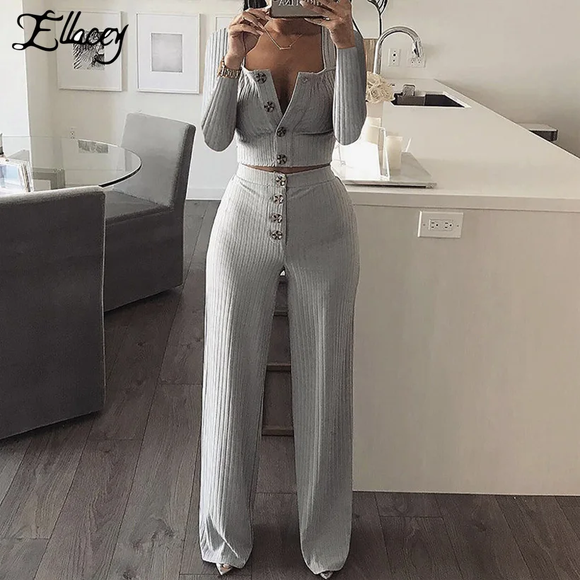 Ellacey новый осенне-зимний спортивный костюм для женщин повседневный комплект из