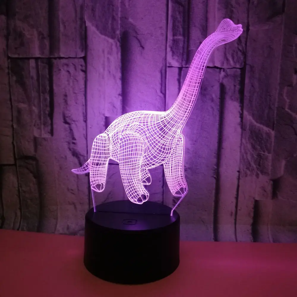 3d ночник с динозавром цветная современная настольная лампа сенсорным