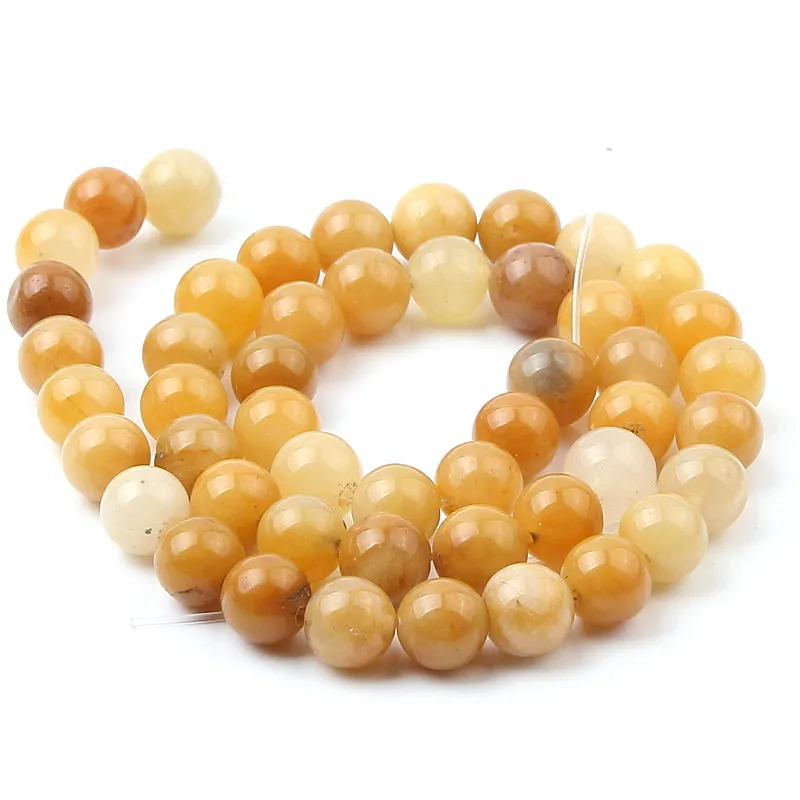 yellow topaz Натуральный камень бисер розовый кварц Агаты тигровый глаз бирюзы Круглые бусины для самостоятельного изготовления ювелирных изделий браслет 4/6/8/10/12 мм - Цвет: yellow topaz