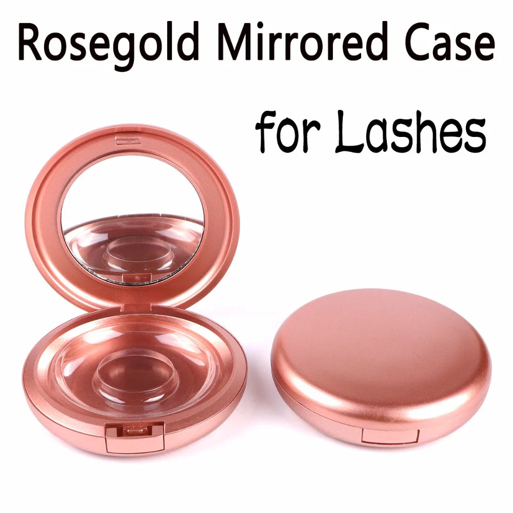10 шт. роскошный круглый чехол s для накладных ресниц Rosegold с зеркальным пурпурным