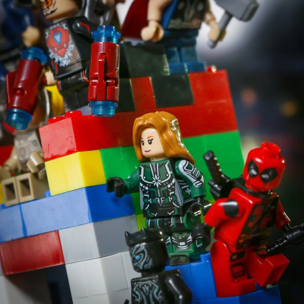 Фигурки супергероев Мстители капитан Марвел муравей Халк Оса строительные блоки