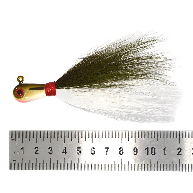 1 унция 3D глаза Bucktail jig 5 цветов большая игра морская Мормышка свинцовая головка приманки для ловли басов