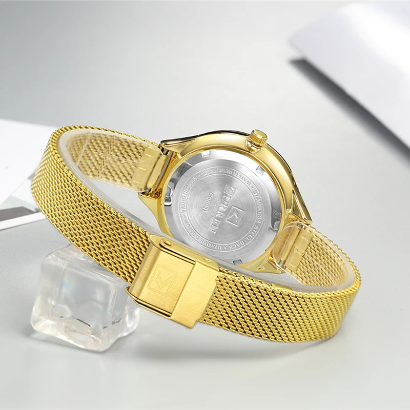 CURREN Fashion Simple Quartz Watches Women New Stainless Steel leather Strap Bracelet Female Wristwatch Casual Ladies Gift Clock | Наручные