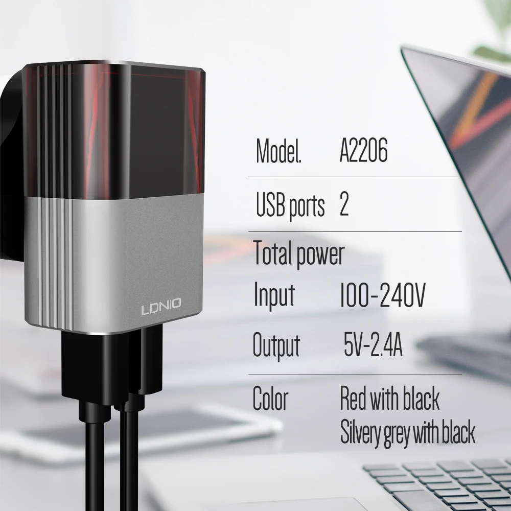 LDNIO США/ЕС быстрое двойное USB зарядное устройство для путешествий универсального