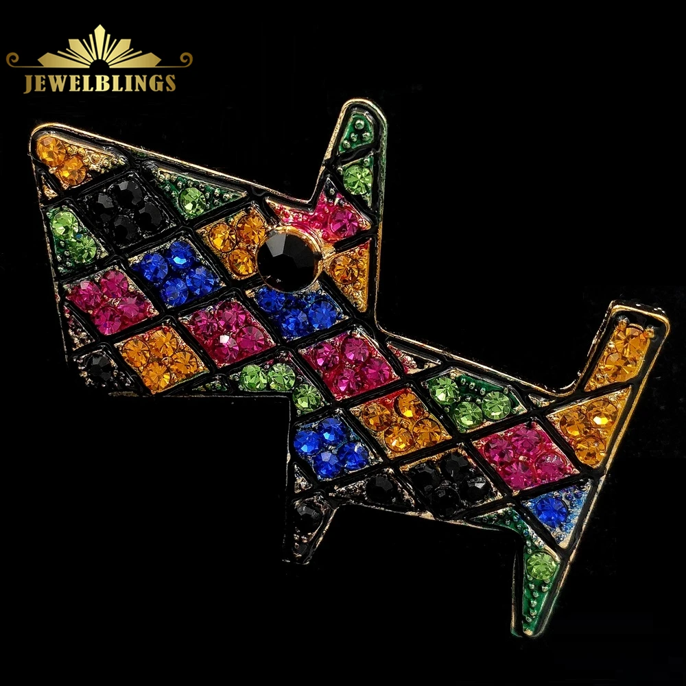 Супер милый мульти цветные кристалл собака броши золотой тон Tangram головоломка дизайн собака булавки протяжки для девушки смешные ювелирные изделия подарок