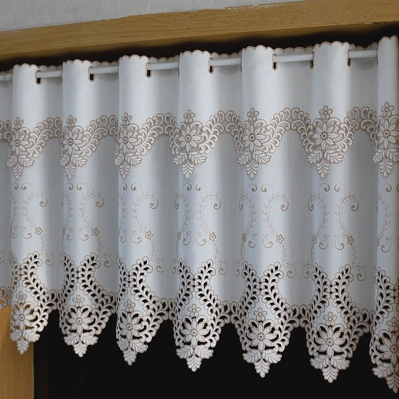 rural style half curtain for kitchen cabinet door leaves flower embroidered wear curtain blackout curtain embroidery hem curtain free global shipping