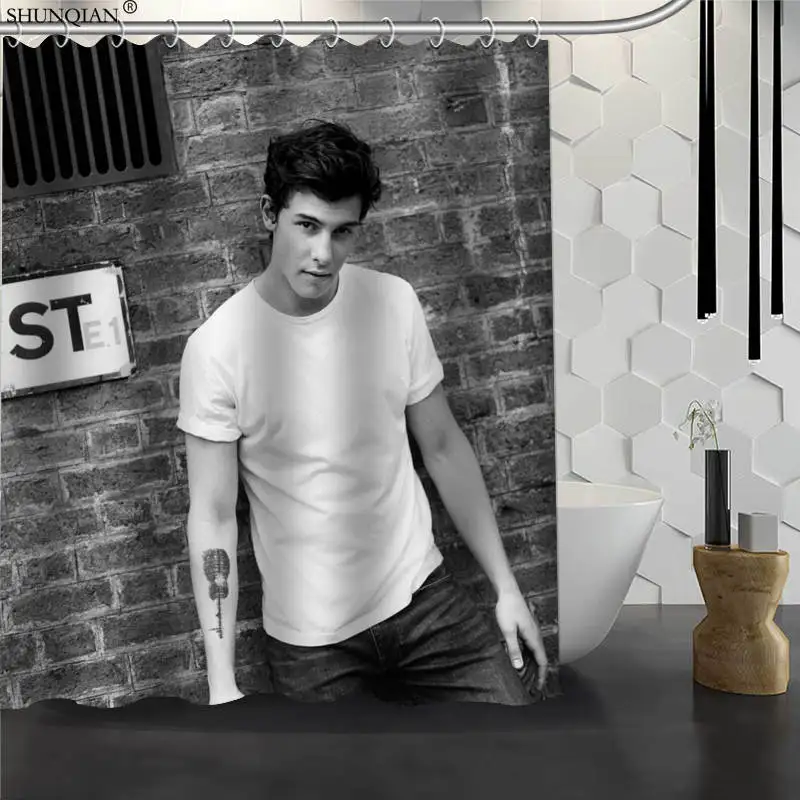 

Shawn Mendes Custom Shower Curtain Waterproof Fabric Bath Curtain 180X200cm165X180cm Polyester Fabric Bathroom Curtain