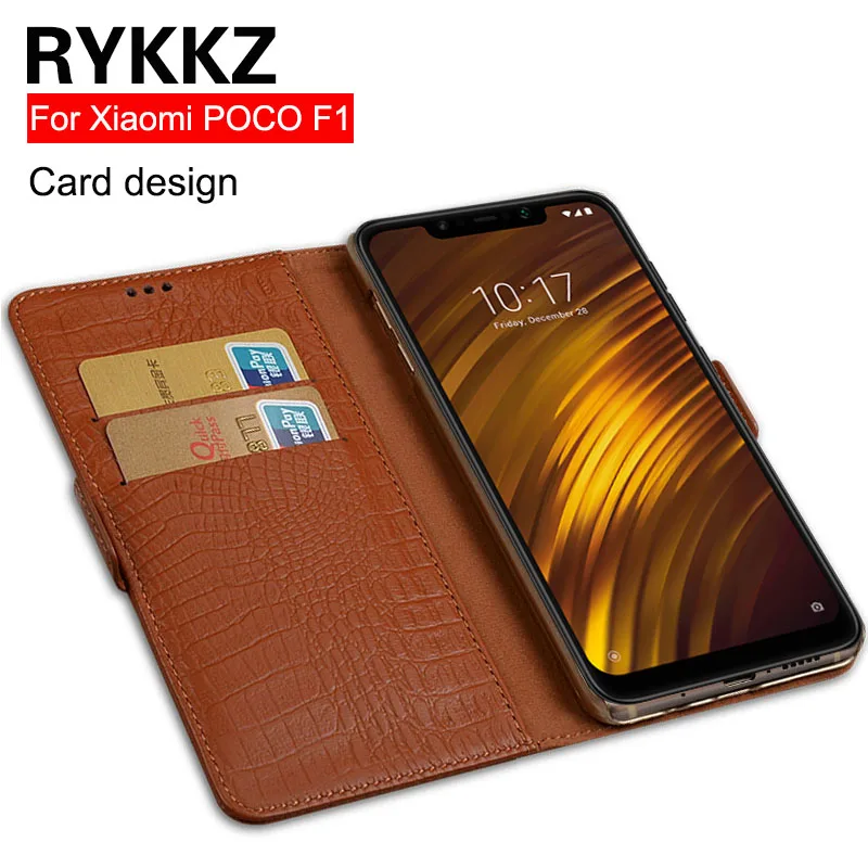 RYKKZ из натуральной кожи с откидной крышкой для Xiaomi POCOPHONE F1 чехол подставки POCO