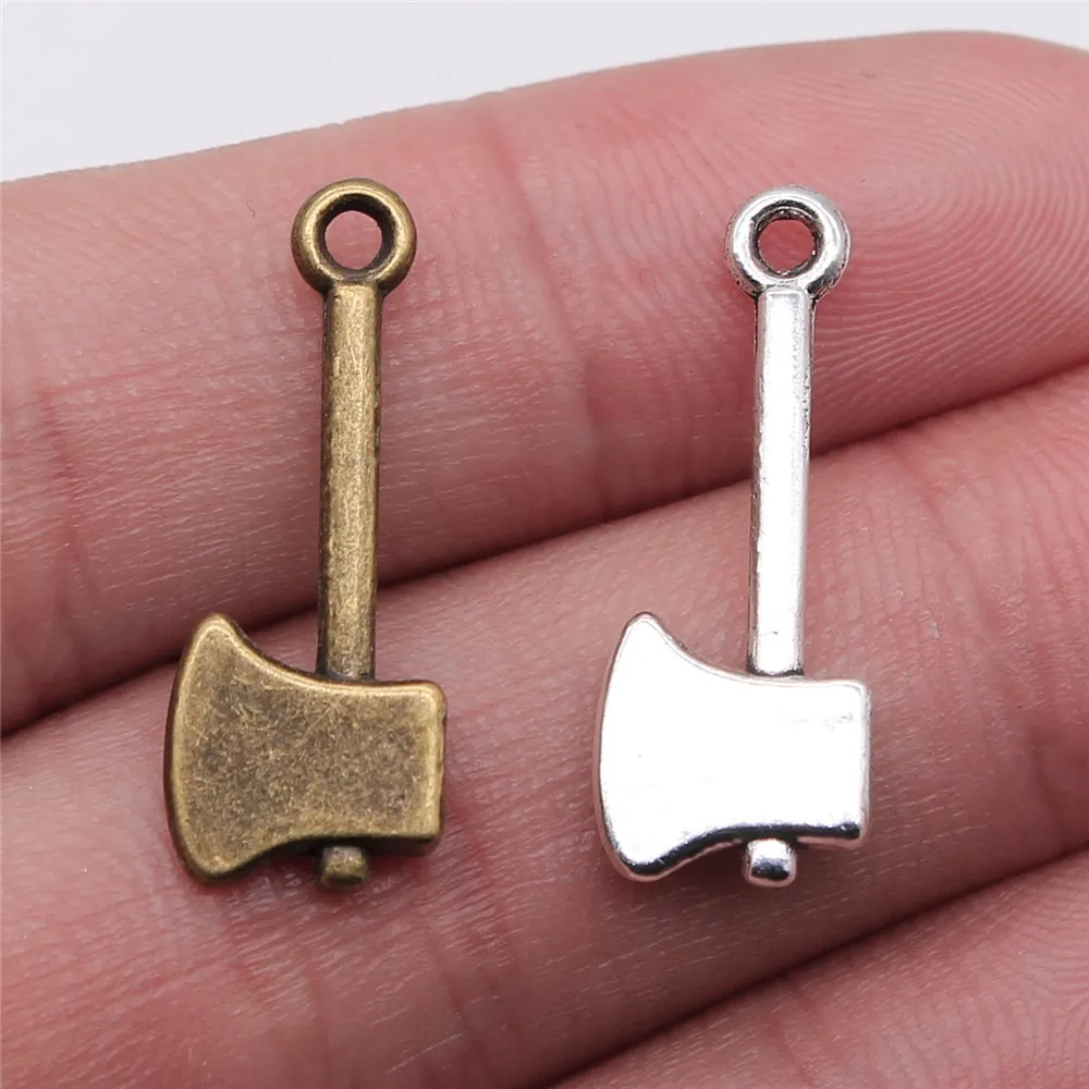 WYSIWYG 10 шт 24x9 мм китайский счастливый кулон Ax Lucky Очаровательные Подвески для