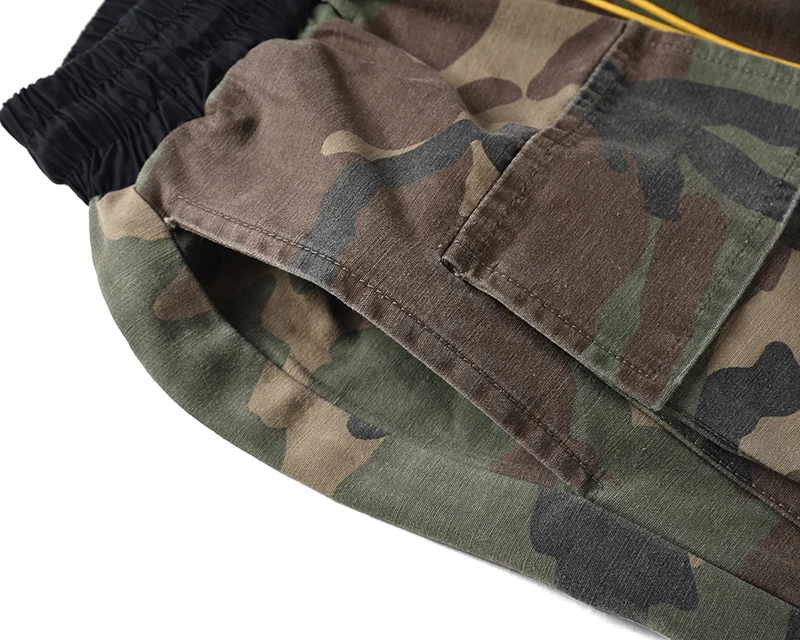 Camouflage Cargo Pants Men Vintage Multi-pocket Bottom Button Men's Trousers Streetwear All-match Military Pants