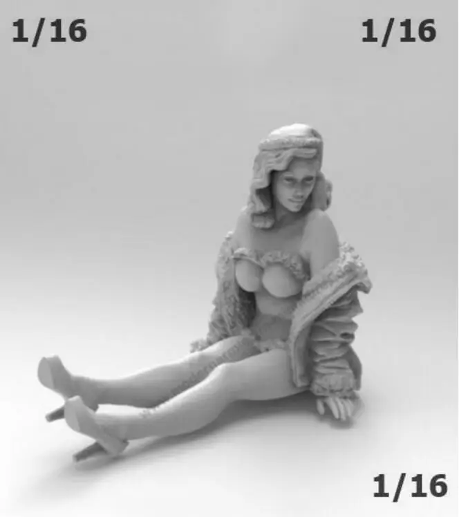 1/16 набор для сборки фигурок из смолы сидящая девочка|Наборы моделей| |