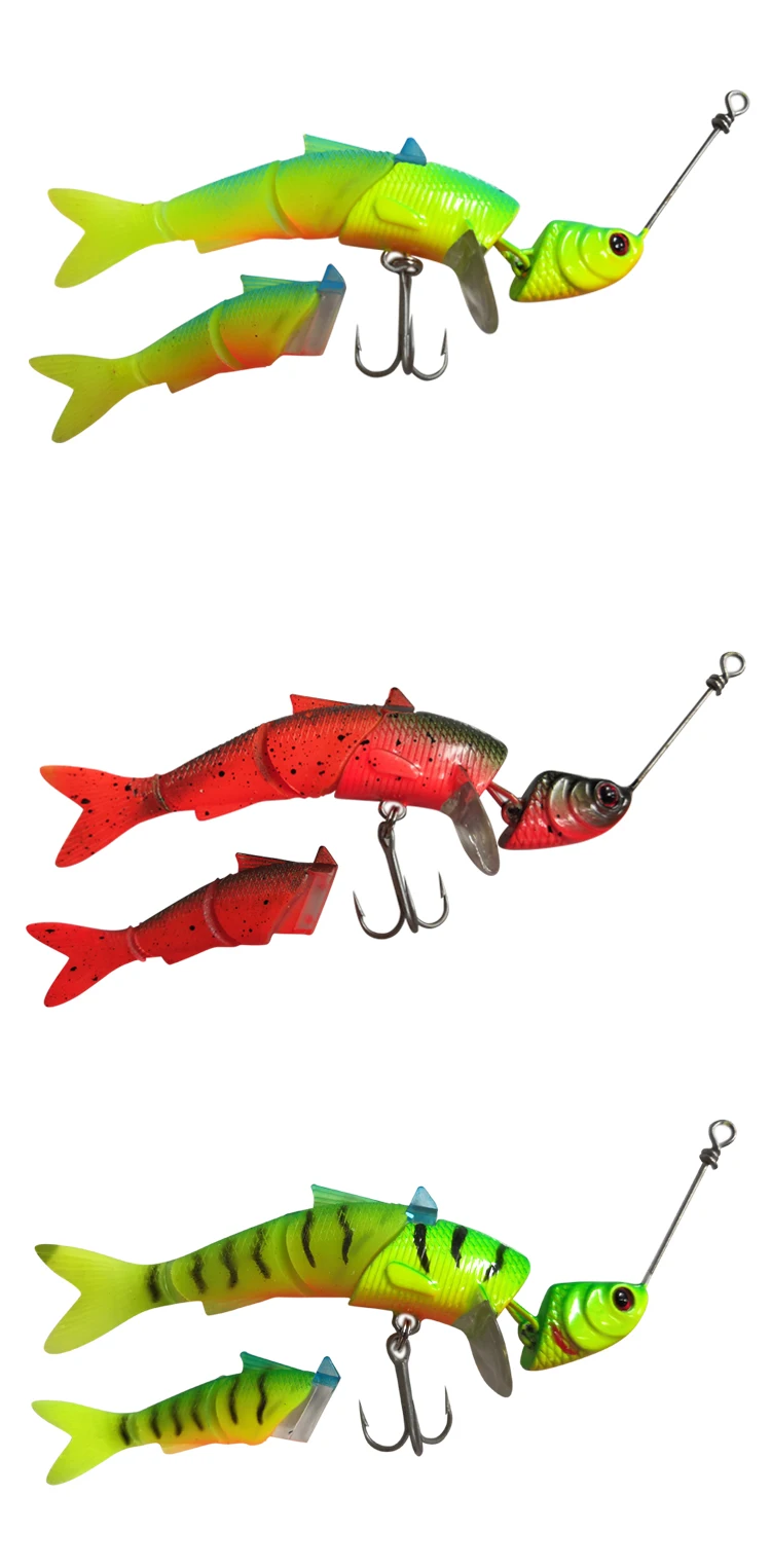 Ardea жесткая приманка 1 шт. 3 шарнирная секция Swimbait рыболовные приманки жесткие приманки с Крючки vmc искусственная приманка