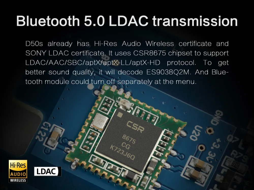 TOPPING D50S CSR8675 Bluetooth 5,0 ES9038Q2M аудио декодирование USB DAC XMOS XU208 DSD512 32 бит/768 кГц OPA1612 USB/OPT/коаксиальный вход