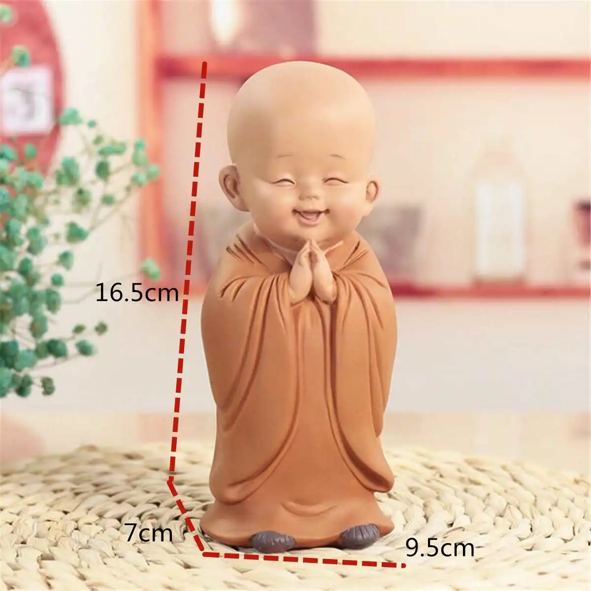 Little Monk Sculpture Chinese Style Resin Hand-Carved Buddha Statue Home Decoration Accessories Gift Small | Дом и сад