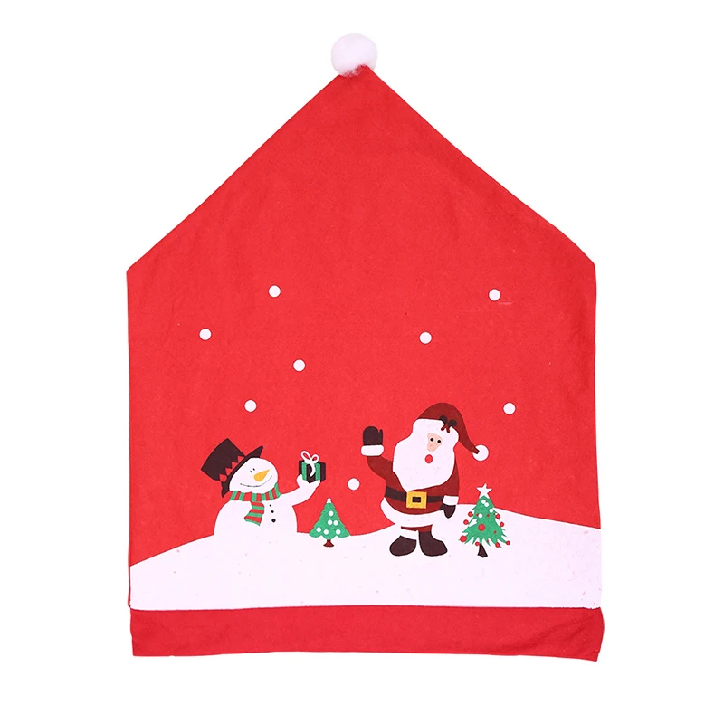 

6pcs Christmas Chair Cover Home Decoration Santa Red Hat Chair Back Cover Santa Hat Home Chair Covers Backrest Decor Santa Xmas
