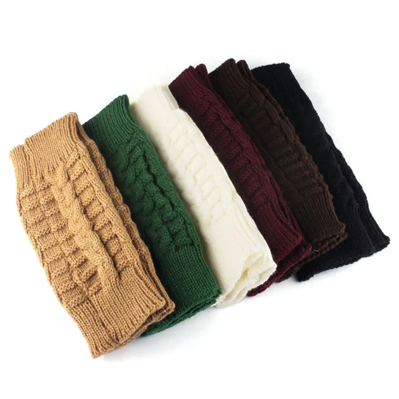 

Fashion Knitted Arm Fingerless Winter Gloves Unisex Soft Warm Mitten Girls Warm Arm Warmer Long Fingerless Knitting Wool Mittens