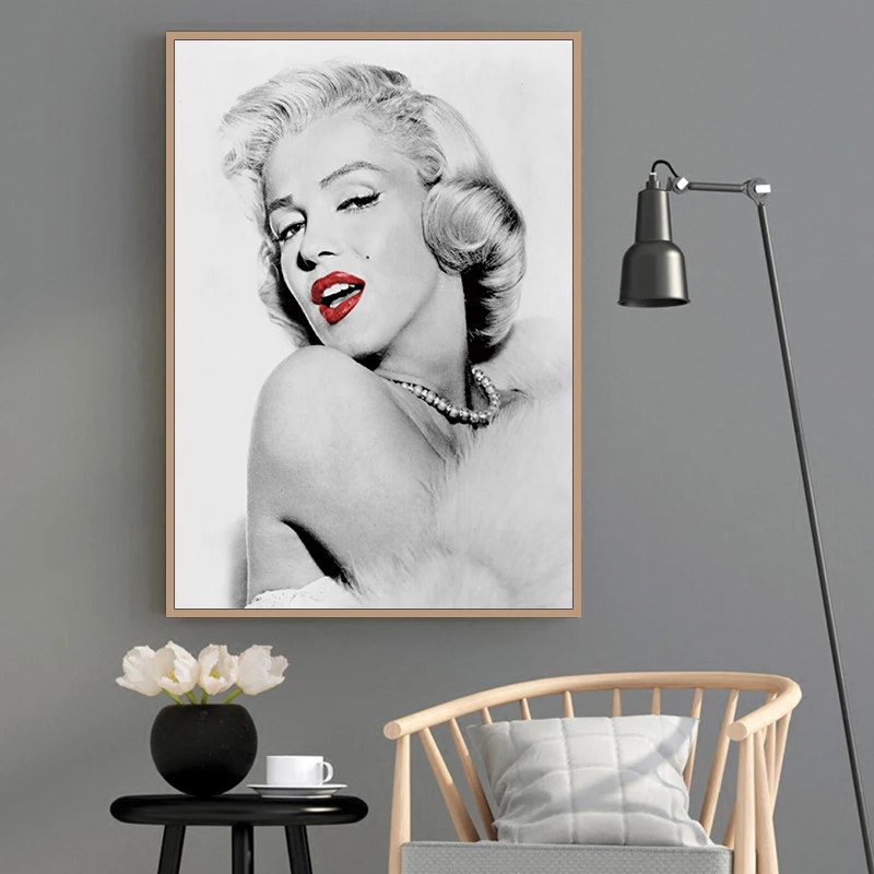 Marilyn Monroe Sexy Lips Nordic Style Canvas Painting Art Wall Pictures For Living Room Home Decor HD Posters And Prints | Дом и сад