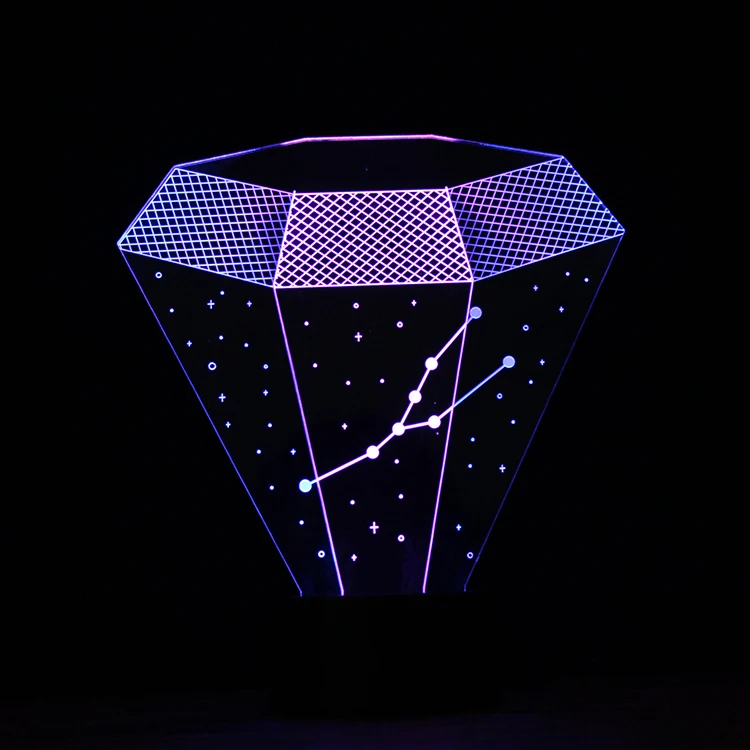 Новое изобретение щетка для 3D зодиака Рак созвездий светодиодный ночной