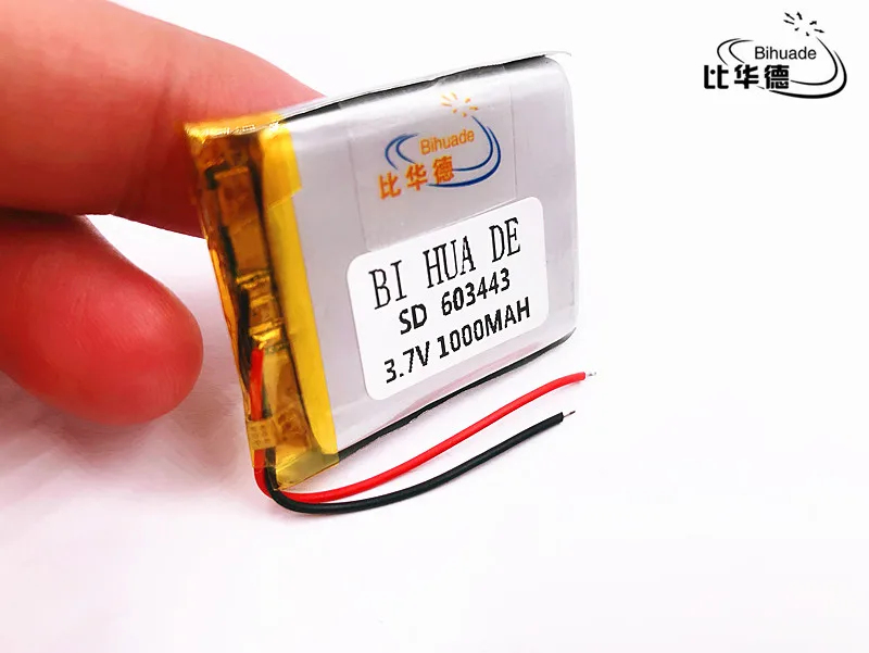 Li po 3 7 V 1000mAh батарея 603443 литий полимерный ионный аккумулятор для Mp3 MP4 MP5 GPS