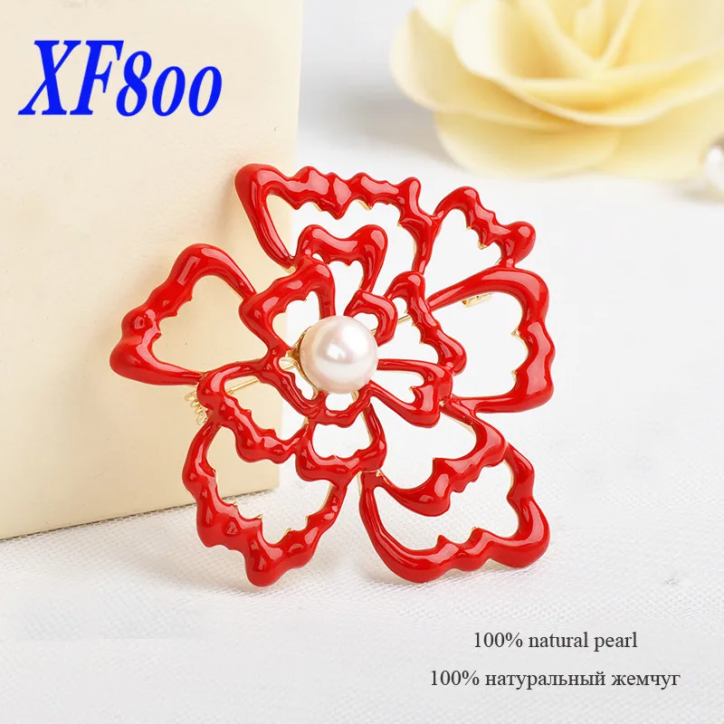 XF800 жемчужная брошь бижутерия с пресноводным жемчугом большие броши брендовые