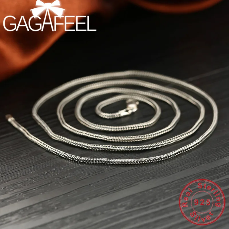 GAGAFEEl Серебро 925 цепь ожерелья для женщин Стерлинговое серебро серебряное