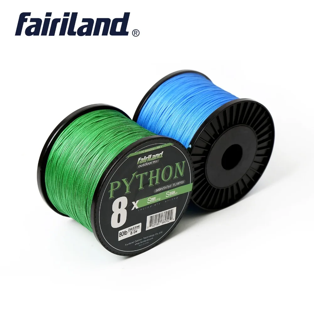 Fairiland 500 м/546yds 100% PE леска 8 прядей плетеная 21 80LB мультифиламентная рыболовная