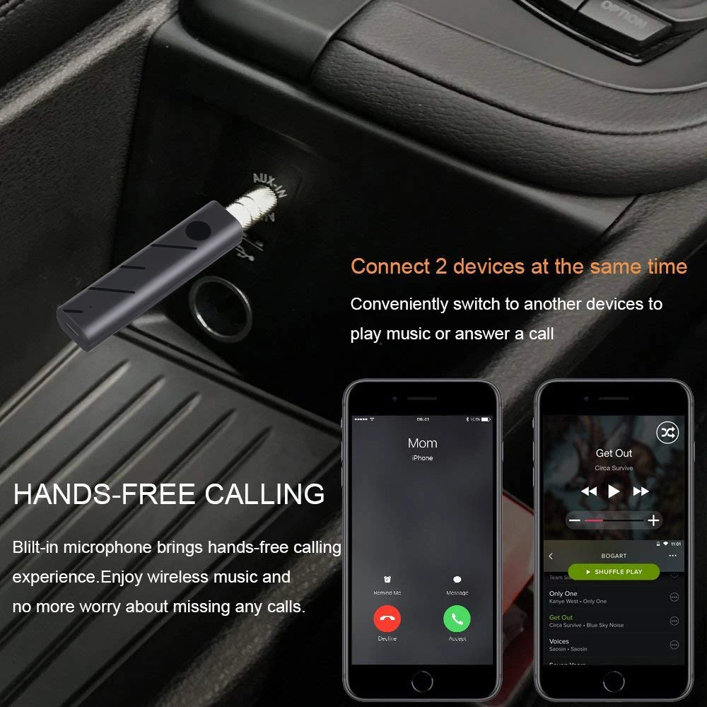 DISOUR Mini 3 5 мм разъем AUX Bluetooth автомобильный комплект портативный Handsfree музыка Авто