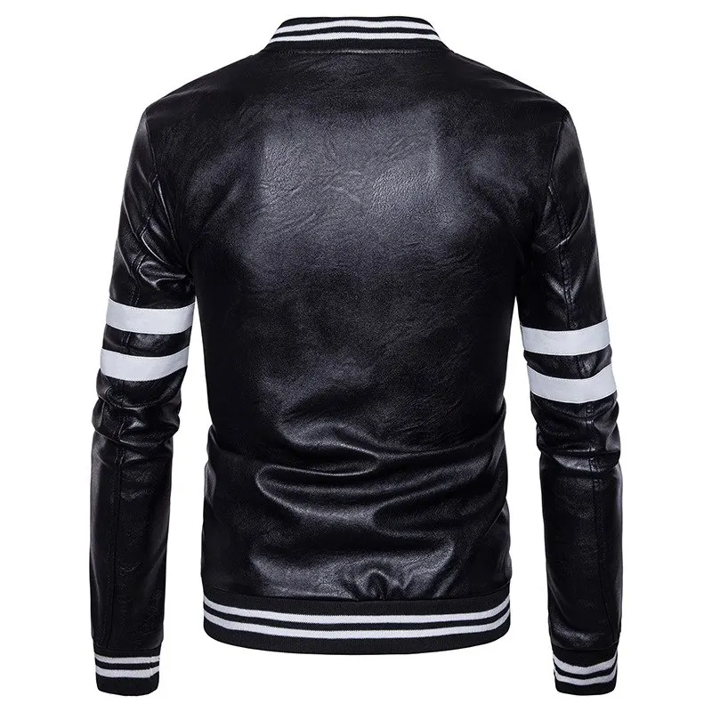 Кожаные куртки Новые прибытия motorcyclemen Мужская Кожаная куртка jaqueta de couro masculina