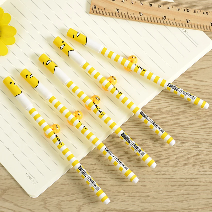 

1pc Cute Kawaii Lazy Egg Gel Pen School Office Supply Writing Signing Pen Kid Student Stationery Gift 0.38mm Black